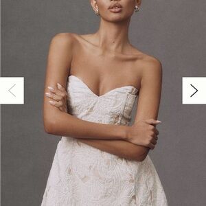 BHLDN Strapless Velvet Mini Dress